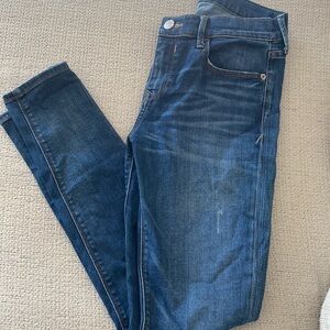 Express Blue Denim Mid Rise Jeggings Size 8 regular